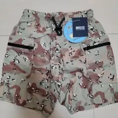 120サイズ BREEZE カモフラ ヒョウ 撥水加工 ハーフパンツ 新品タグ付