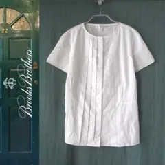 BrooksBrothers／ブルックスブラザース★　プリーツ　半袖ブラウス　Mのサムネイル