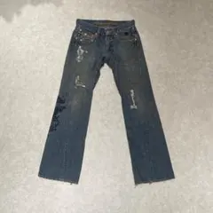 291295＝HOMME M グランジ y2kアーカイブ 龍 刺繍 フレアデニムのサムネイル