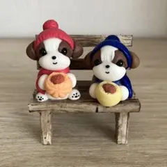 ふたりのシーズー♡ピザまんとカレーまん（≧∇≦）ハンドメイド粘土