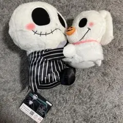 ティムバートン&ゼロ　ナイトメアビフォアクリスマスFukuFukuペアぬいぐるみ