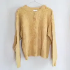 しまむら mysa closet シャギー ニット カーディガン イエロー M