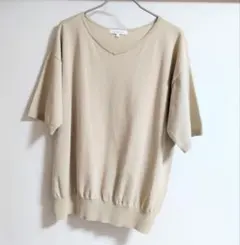 GLOBAL WORK Vネック 半袖ニット M