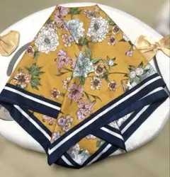 花柄スカーフ マスタードイエロー