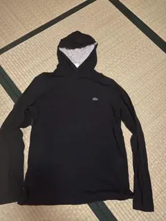 【美品】LACOSTE フード付き黒パーカー サイズ5