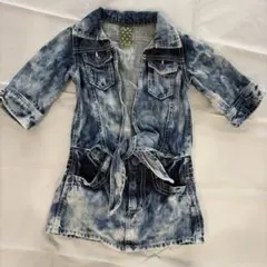 23 値下げWASK デニム風ワンピース 半袖