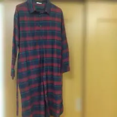 CINEMA CLUB チェック柄シャツワンピース L