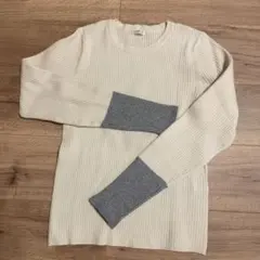 C.O.L.Z.A. リブ編み長袖Tシャツ Sサイズ アイボリー/グレーシルバー