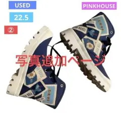 USED②ピンクハウスPINKHOUSEワッペンスニーカー★スニーカーブーツ☆のサムネイル