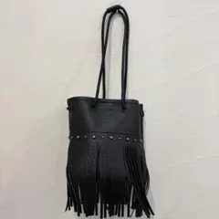 MOUSSY ブラック フリンジ ショルダーバッグのサムネイル