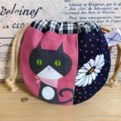 ハンドメイド まるいミニ巾着 (ネコ柄 いちご柄 ドット) - メルカリ