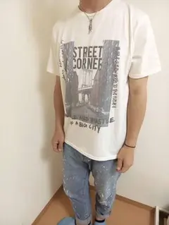 SALE★STREET CORNER プリント Tシャツ ホワイト