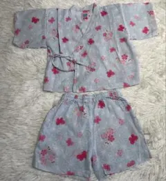 ミキハウス 甚平 水色 90㎝ 女の子