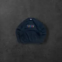 USA製oneitaトレーナーGoogle配色スウェットarubaブラック刺繍