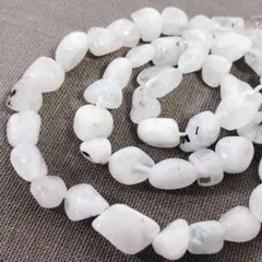 dp408/SALE天然石◇ブラックインクリュージョンムーンストーンタンブル1連