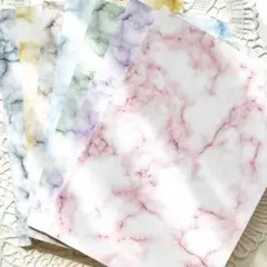 ♡ggaggong様マーブルA5両面ノートパッド7色21枚 お裾分け素材♡