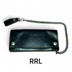 未使用 RRL ブラックレザーウォレット 財布　ビンテージ加工 Yahoo!オークション -「ウォレット (rrl ダブルアールエル