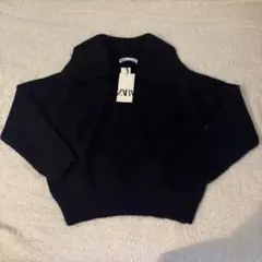 ZARA タグ付き 襟付きニット 短丈