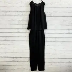 オールインワン フォーマル ノースリーブ セットアップ パンツドレス M 黒