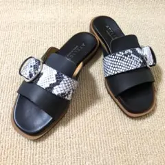 試着のみ☆Le Talon GRISEレザーARTISANフラワーカットフラット - メルカリ