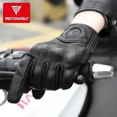 MOTOWOLF XXLサイズ　本革パンチングメッシュ　レザーグローブスマホ対応のサムネイル