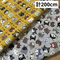 生地 はぎれ 猫柄 計200cm