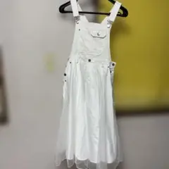 ホワイトデニムサロペット・オーバーオール