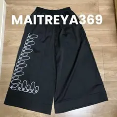 MAITREYA369 ワイドパンツ　ブラック　M〜L 黒　刺繍入り　レディース