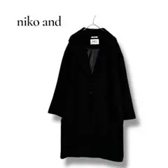 ニコアンド チェスターコート M グレー ロング ウーリー風