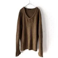 HARE ハレ ブークレVネックニット M ブラウン HARE ユニセックス