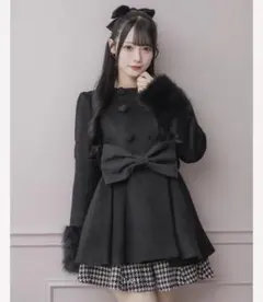 pium (ピウム)ハートボタンリボンベルトシャギーコートのサムネイル