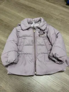 薄紫 フリル付きダウンコート 100サイズ