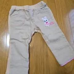 ミキハウス うさこちゃん刺繍 ベージュパンツ