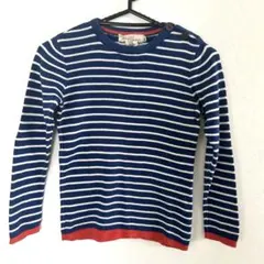 H&Mkids 130サイズ　ボーダー　コットンセーター　ブルーホワイトレッド