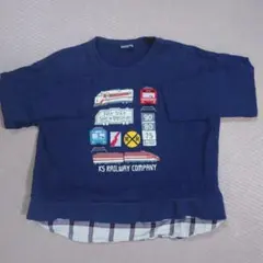 クレードスコープ 電車刺繍 長袖カットソー 110