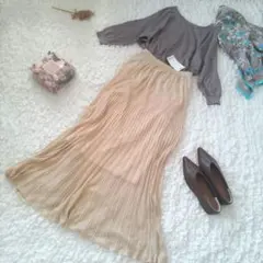 ご専用◆タグ付◆ スナイデル シアーニット プリーツスカート イエロー F