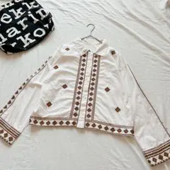 エスニック　miry dcera エンブロイダリー　刺繍　ブラウス　長袖　ボタン