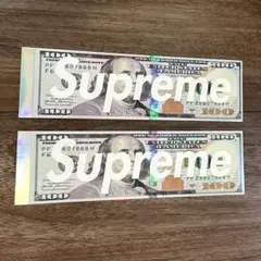 Supreme ステッカー 100ドル札デザイン 2枚セット