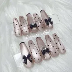 ネイルチップ マグネット ワンホン 韓国 量産型 ガーリー サイズオーダー