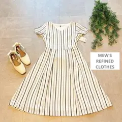 MUSE BY ROCHAS レリアン◇サイドリボンストライプワンピース - メルカリ
