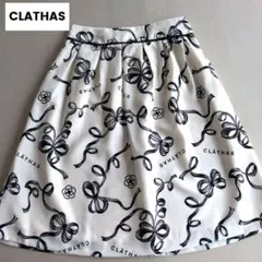 CLATHAS リボン柄 フレアスカートのサムネイル