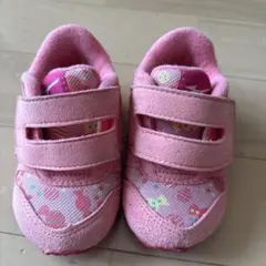 Mizuno ピンク ベビーシューズ ベルト付き
