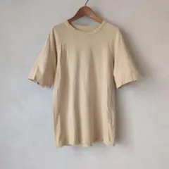 メンズ　ベージュ ラウンドネック Tシャツ　40