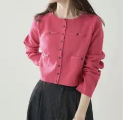 mystic ジャケットチビカーディガン　ピンク