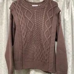 niko and ... ケーブルニットセーター サイズ3 ブラウン