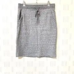 【UNIQLO ユニクロ】ボアスウェットスカート　ひざ丈　暖か裏起毛　L グレー