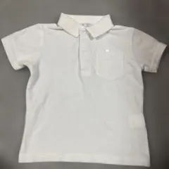 【100size】1回着用　ホワイト ポロシャツ ポケット付き