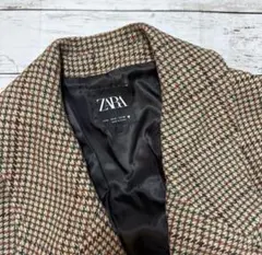 ZARA ザラチェック柄 ダブルブレスト ロングコートM