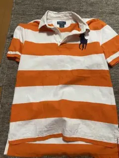 Polo by Ralph Lauren オレンジストライプポロシャツ L