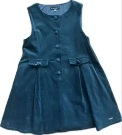 BeBe べべ ジャンパースカート 130 グリーン　コーデュロイ調　ワンピース